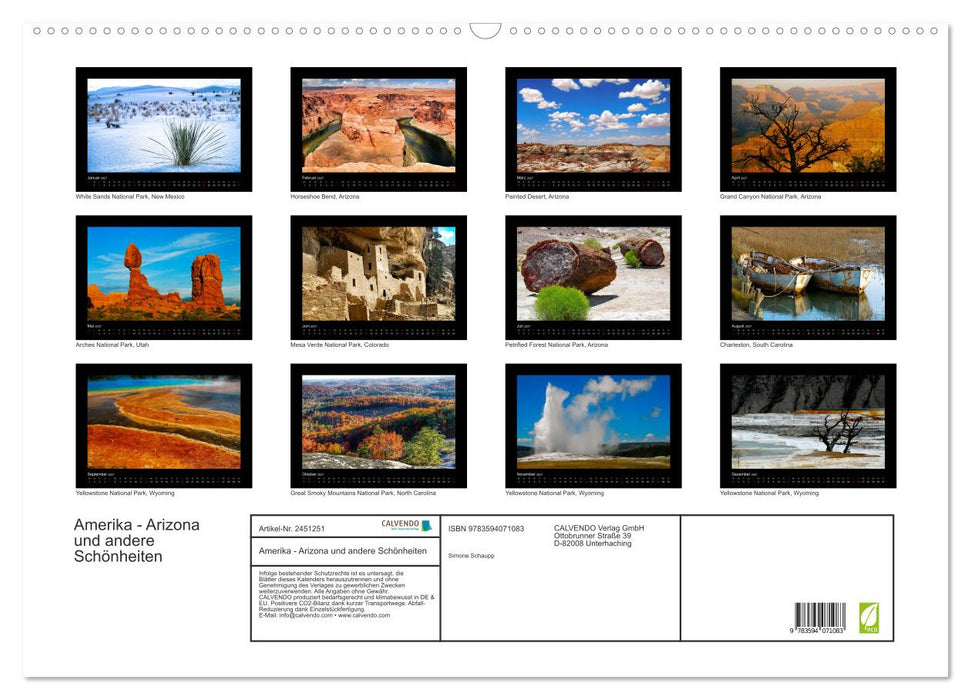 Amerika - Arizona und andere Schönheiten (CALVENDO Wandkalender 2027)