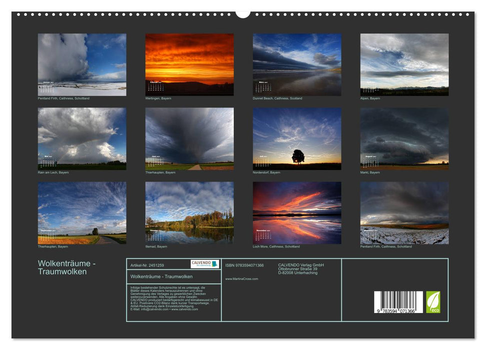 Wolkenträume - Traumwolken (CALVENDO Premium Wandkalender 2027)