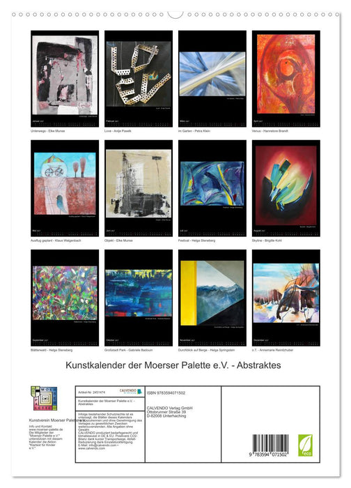 Kunstkalender der Moerser Palette e.V. - Abstraktes (CALVENDO Premium Wandkalender 2027)