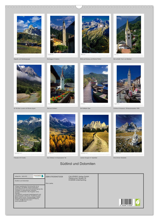 Südtirol und Dolomiten (CALVENDO Wandkalender 2027)