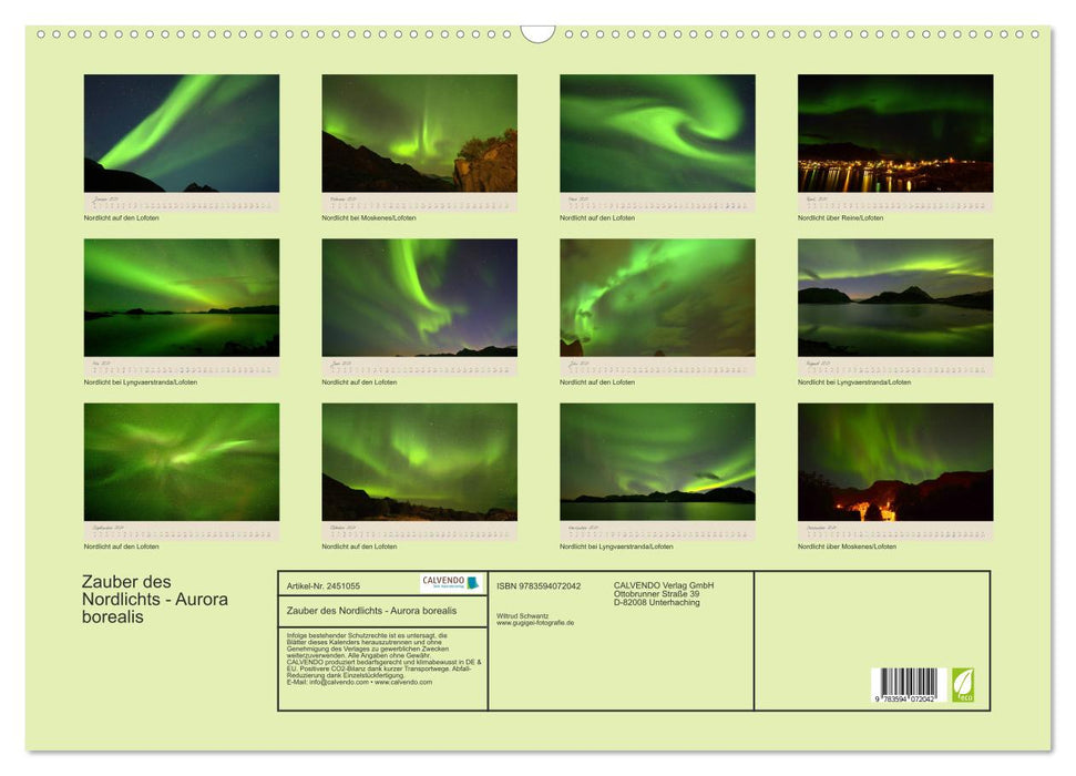 Zauber des Nordlichts - Aurora borealis (CALVENDO Wandkalender 2027)
