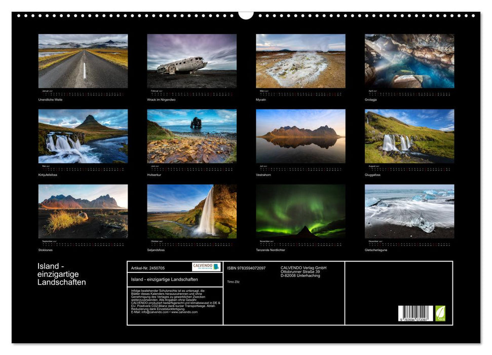 Island - einzigartige Landschaften (CALVENDO Wandkalender 2027)