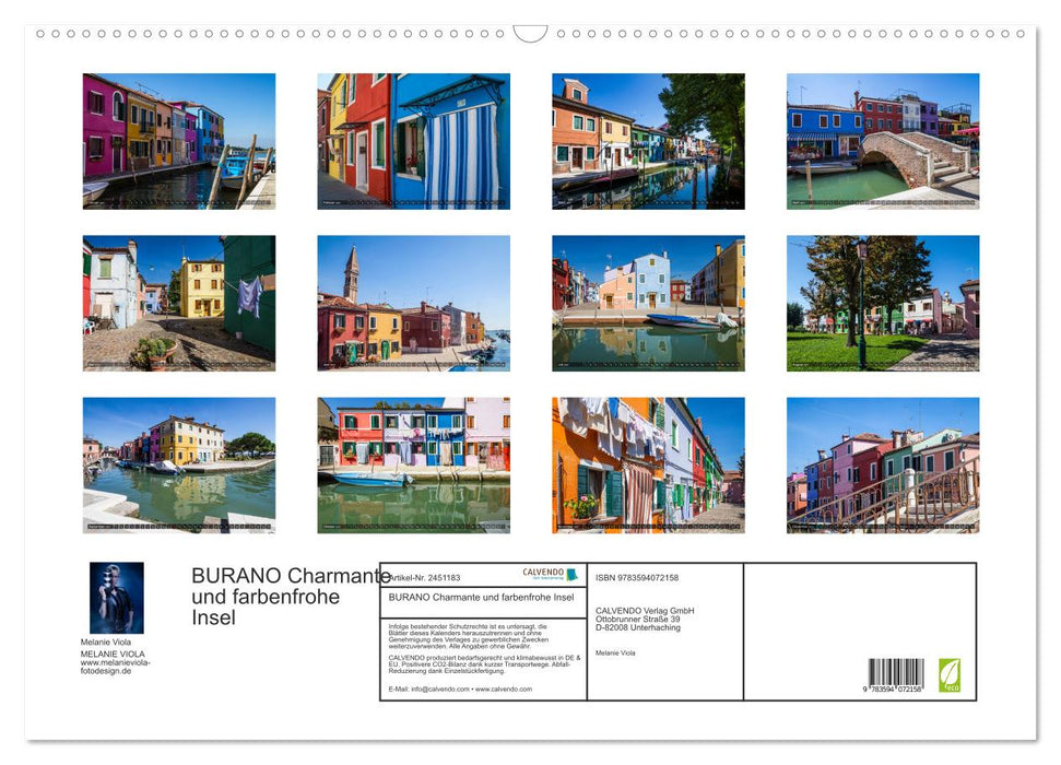 BURANO Charmante und farbenfrohe Insel (CALVENDO Wandkalender 2027)