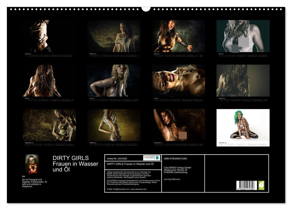 DIRTY GIRLS Frauen in Wasser und Öl (CALVENDO Wandkalender 2027)