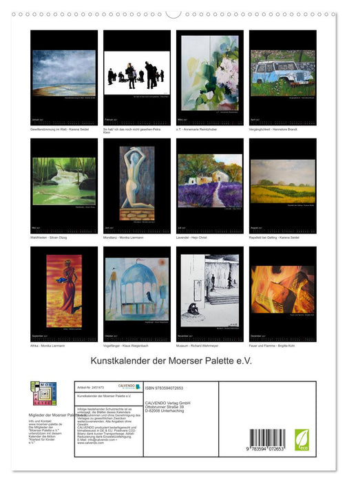 Kunstkalender der Moerser Palette e.V. (CALVENDO Premium Wandkalender 2027)