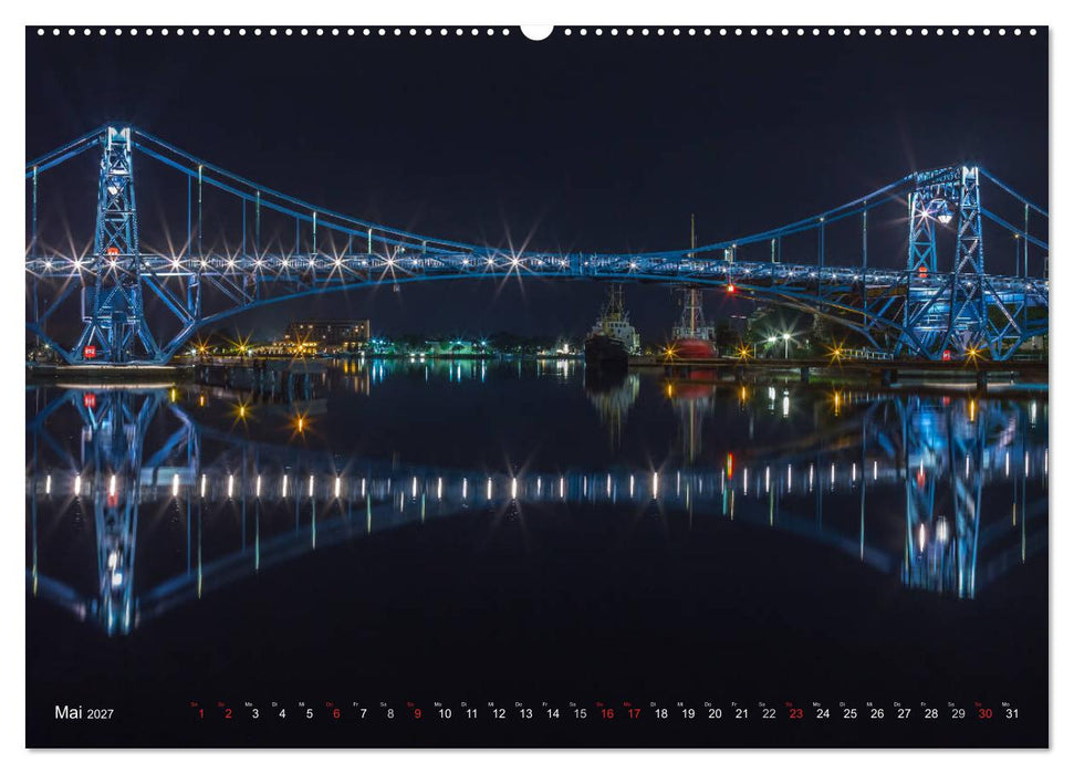 Nachts in Wilhelmshaven Edition mit maritimen Motiven (CALVENDO Wandkalender 2027)