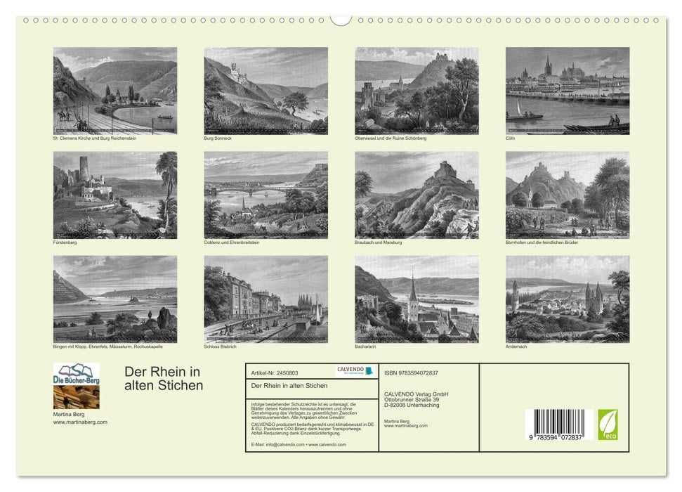 Der Rhein in alten Stichen (CALVENDO Premium Wandkalender 2027)