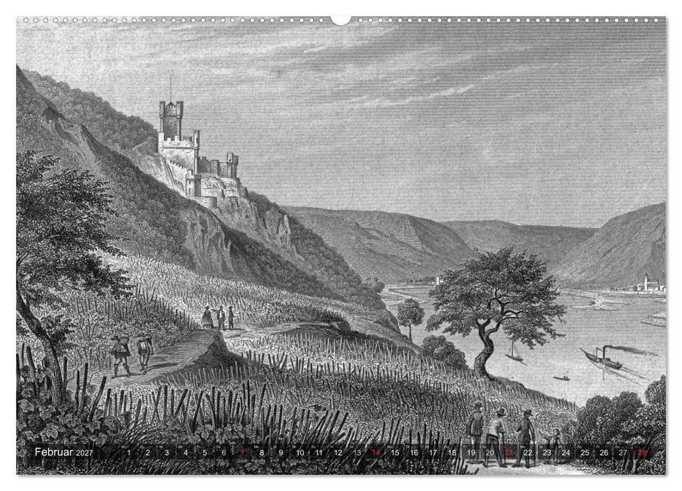 Der Rhein in alten Stichen (CALVENDO Premium Wandkalender 2027)