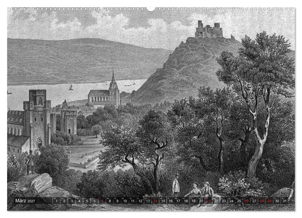 Der Rhein in alten Stichen (CALVENDO Premium Wandkalender 2027)
