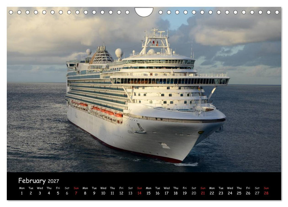 Cruise ships around the world (CALVENDO Monthly Calendar 2027)