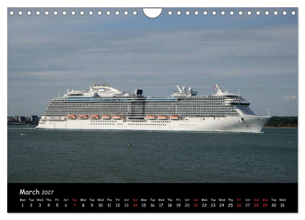 Cruise ships around the world (CALVENDO Monthly Calendar 2027)