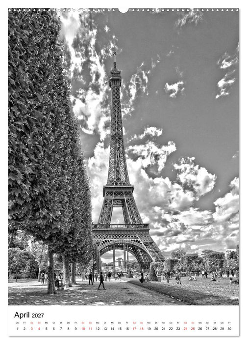 Paris schwarz weiß 2027 (CALVENDO Wandkalender 2027)