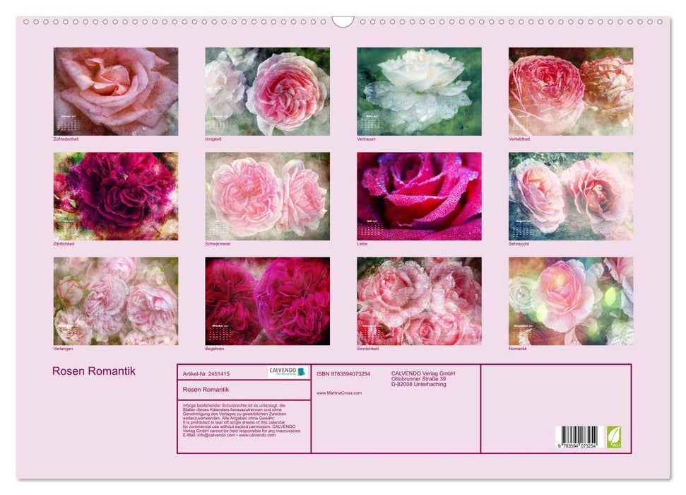 Rosen Romantik (CALVENDO Wandkalender 2027)