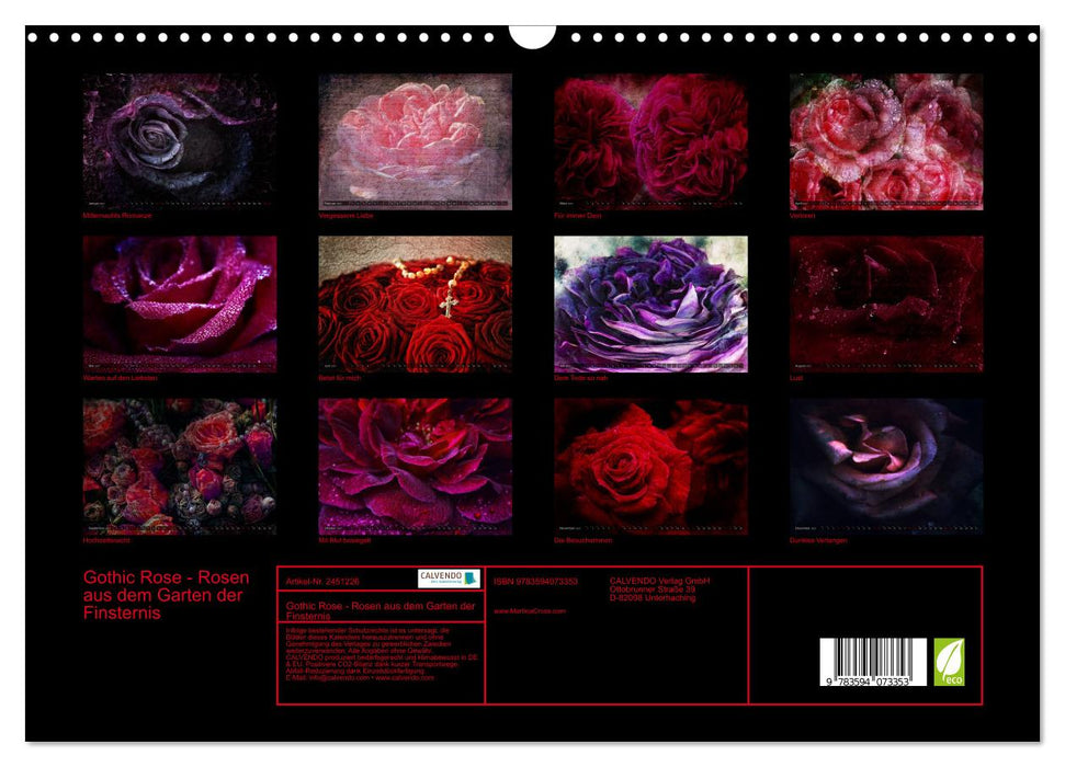 Gothic Rose - Rosen aus dem Garten der Finsternis (CALVENDO Wandkalender 2027)