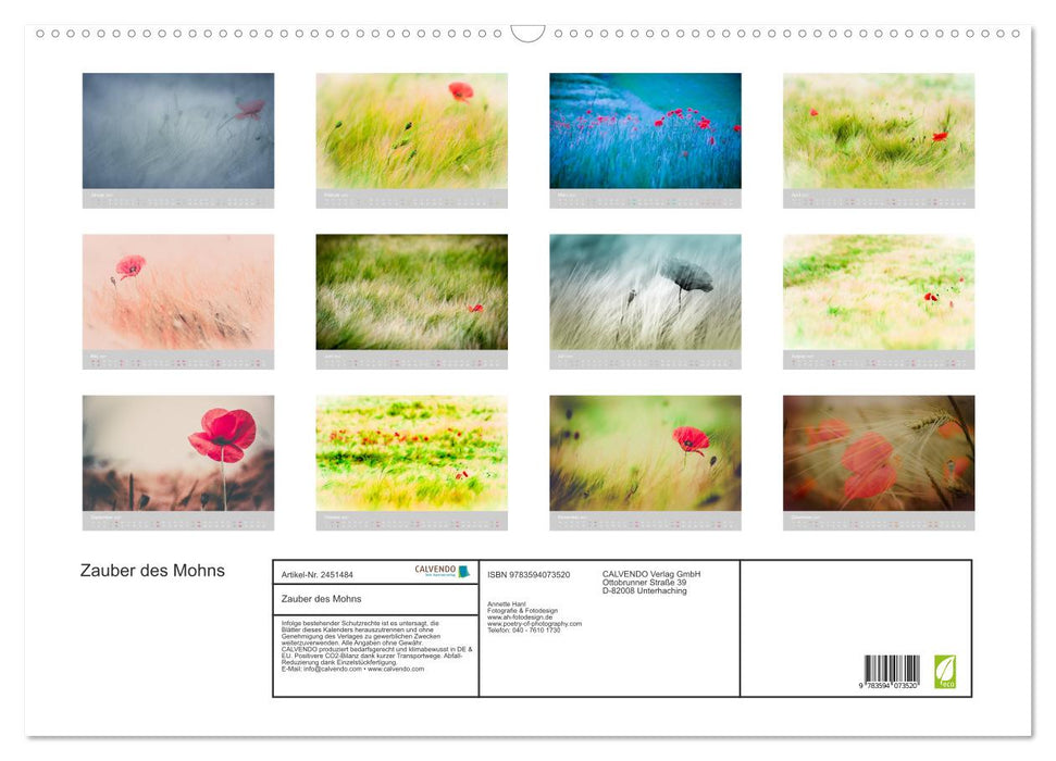 Zauber des Mohns (CALVENDO Wandkalender 2027)