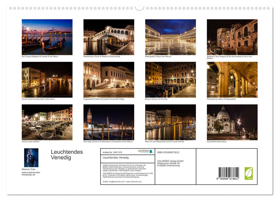 Leuchtendes Venedig (CALVENDO Premium Wandkalender 2027)