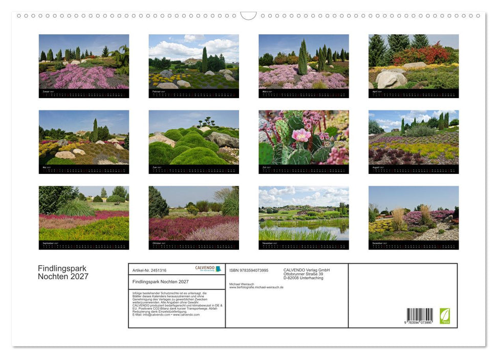 Findlingspark Nochten 2027 (CALVENDO Wandkalender 2027)