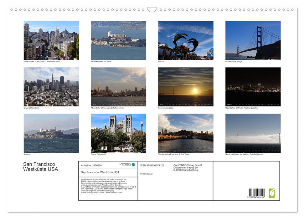 San Francisco Westküste USA (CALVENDO Wandkalender 2027)