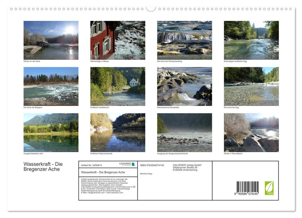 Wasserkraft - Die Bregenzer Ache (CALVENDO Premium Wandkalender 2027)