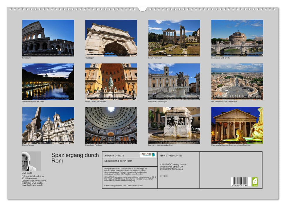 Spaziergang durch Rom (CALVENDO Wandkalender 2027)