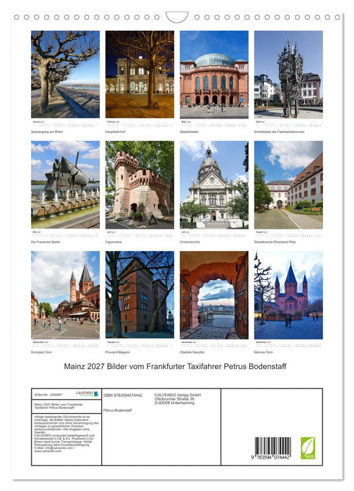 Mainz 2027 Bilder vom Frankfurter Taxifahrer Petrus Bodenstaff (CALVENDO Wandkalender 2027)