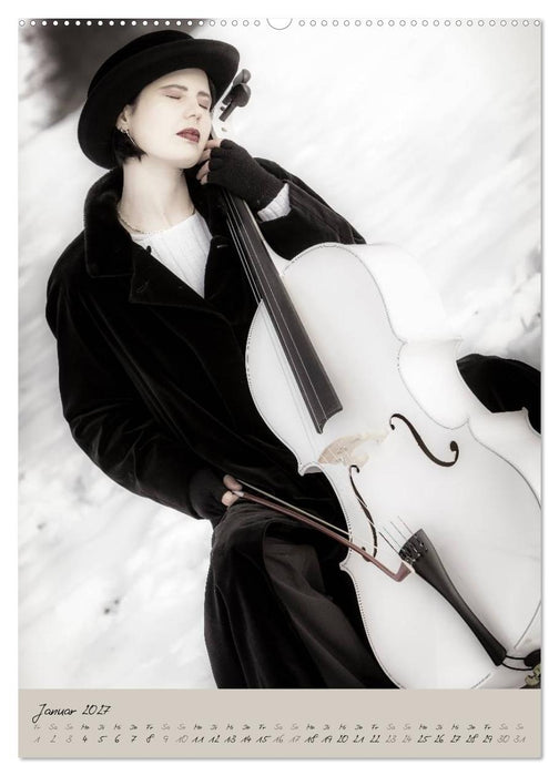 Weißes Cello auf Reisen (CALVENDO Premium Wandkalender 2027)
