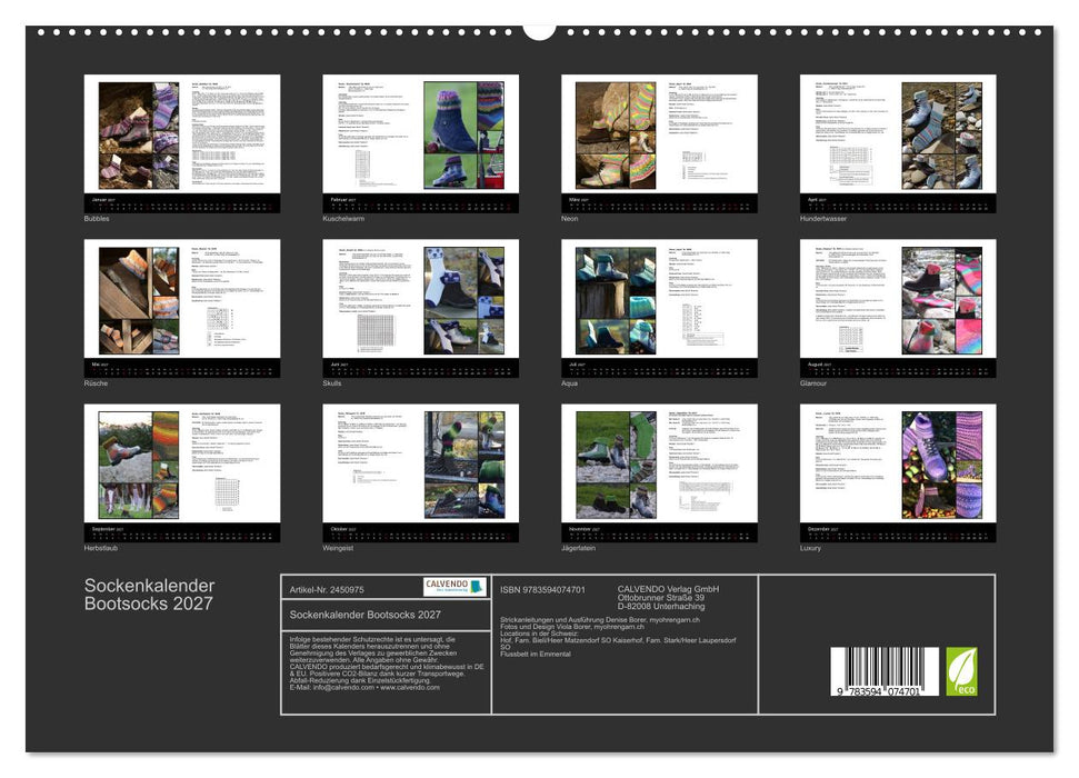 Sockenkalender Bootsocks 2027 (CALVENDO Premium Wandkalender 2027)