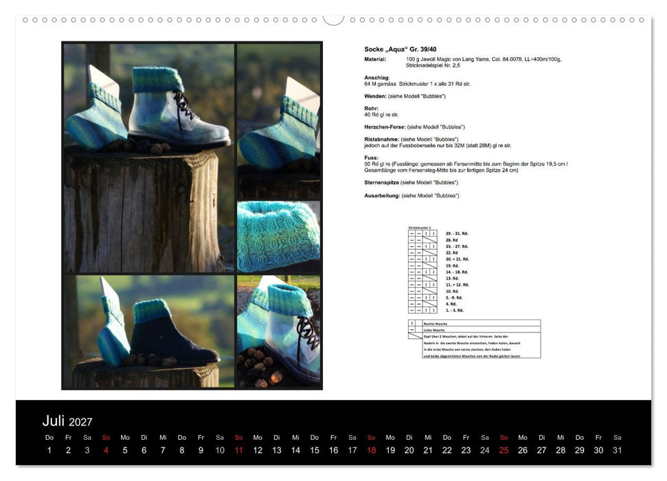 Sockenkalender Bootsocks 2027 (CALVENDO Premium Wandkalender 2027)
