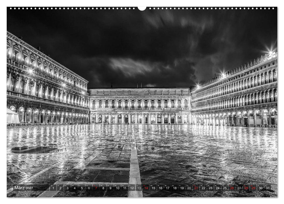 Leuchtendes Venedig …in monochrom (CALVENDO Premium Wandkalender 2027)