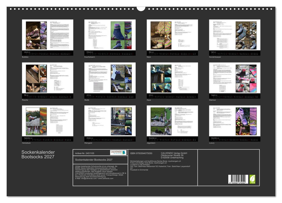 Sockenkalender Bootsocks 2027 (CALVENDO Wandkalender 2027)