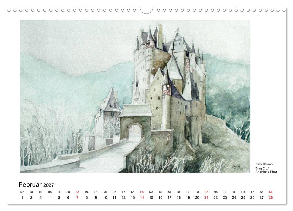 Pinselspuren einer Deutschlandreise - 12 Aquarelle von Dieter Klapproth (CALVENDO Wandkalender 2027)