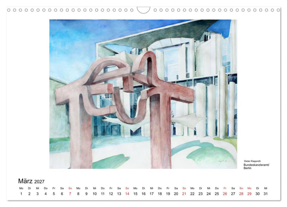 Pinselspuren einer Deutschlandreise - 12 Aquarelle von Dieter Klapproth (CALVENDO Wandkalender 2027)