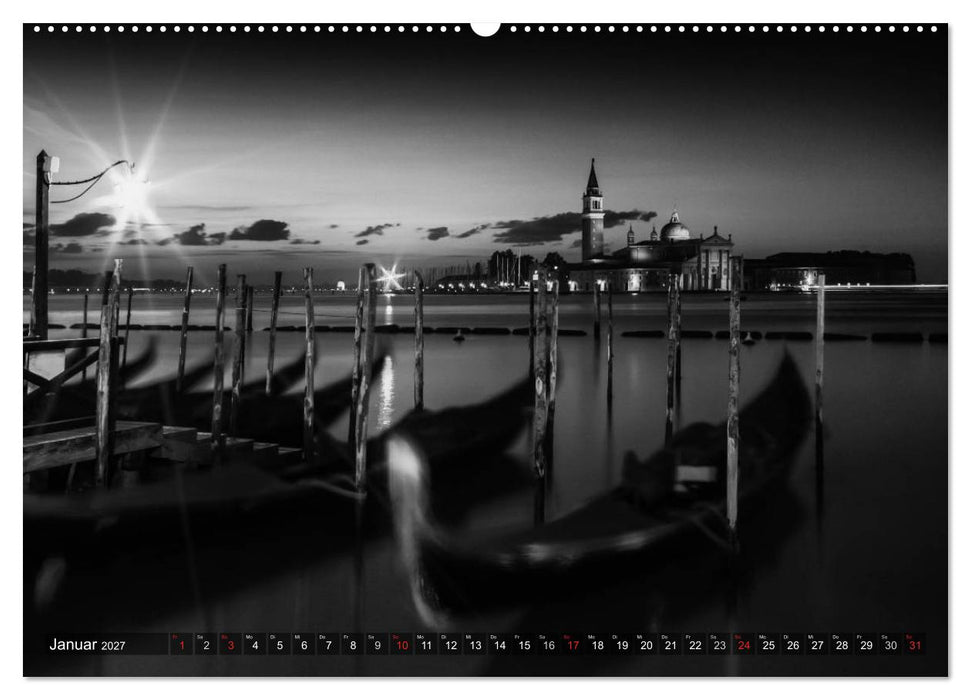 Leuchtendes Venedig …in monochrom (CALVENDO Wandkalender 2027)