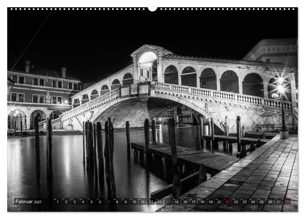 Leuchtendes Venedig …in monochrom (CALVENDO Wandkalender 2027)