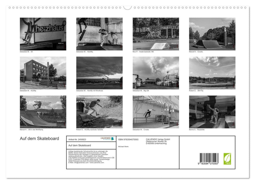 Auf dem Skateboard (CALVENDO Premium Wandkalender 2027)