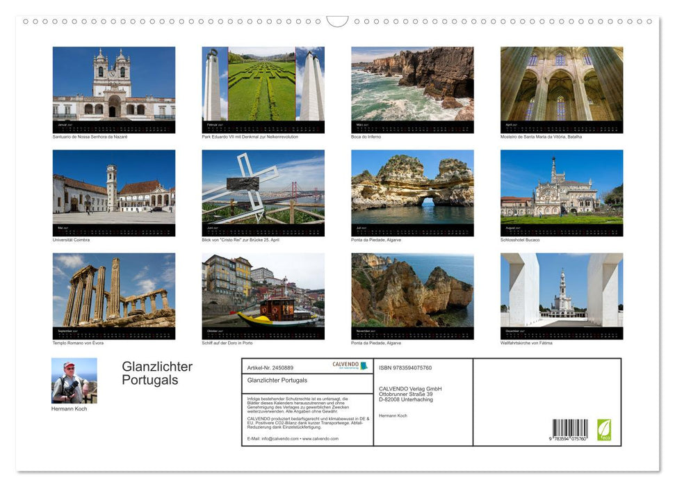 Glanzlichter Portugals (CALVENDO Wandkalender 2027)