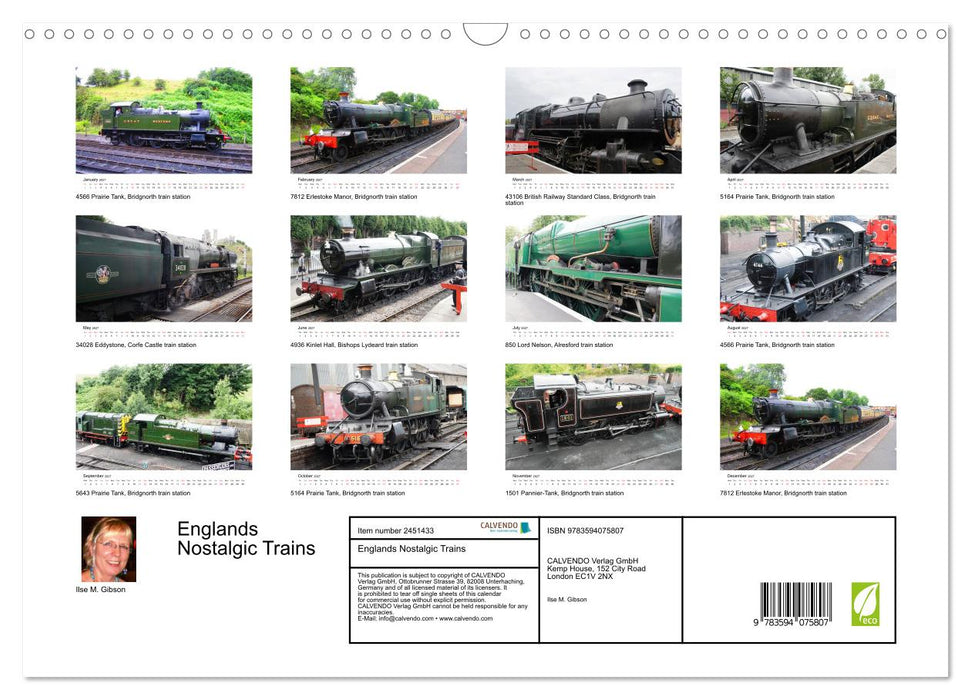 Englands Nostalgic Trains (CALVENDO Monthly Calendar 2027)