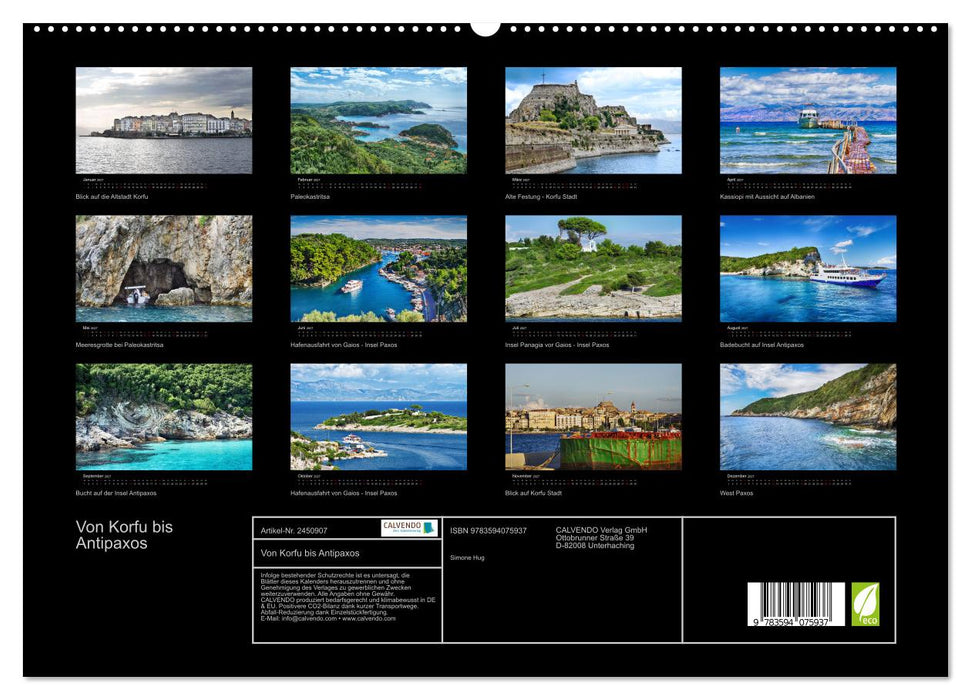 Von Korfu bis Antipaxos (CALVENDO Premium Wandkalender 2027)