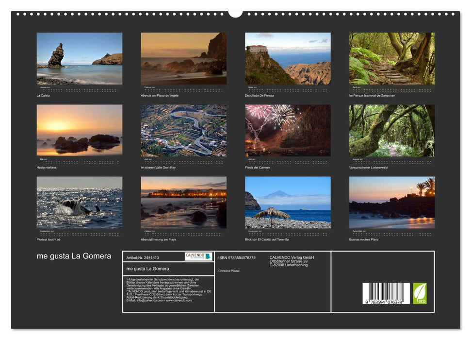 me gusta La Gomera (CALVENDO Premium Wandkalender 2027)