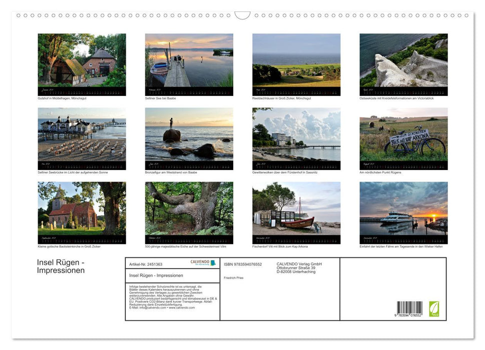 Insel Rügen - Impressionen (CALVENDO Wandkalender 2027)
