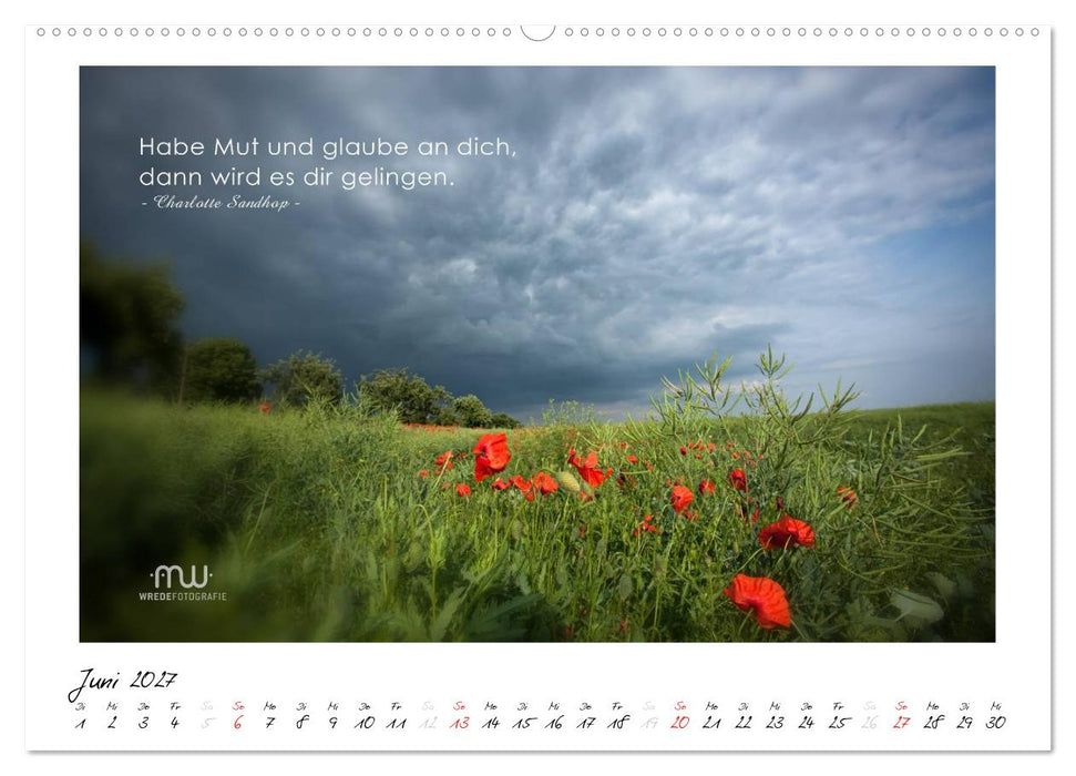 Gedanken... Bildkalender mit Sprüchen (CALVENDO Premium Wandkalender 2027)