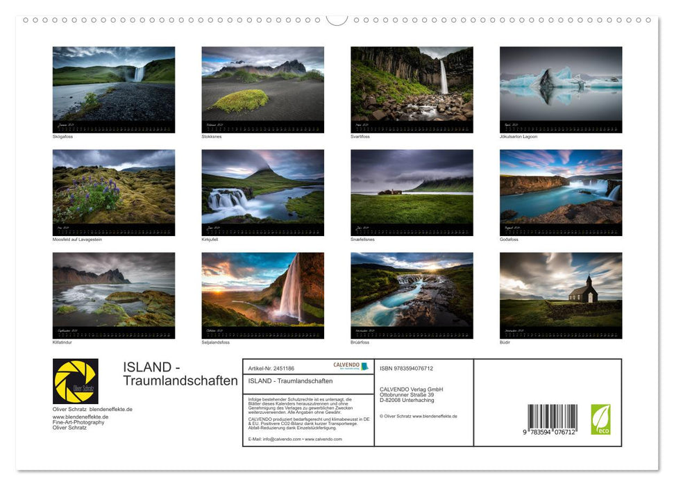 ISLAND - Traumlandschaften (CALVENDO Premium Wandkalender 2027)