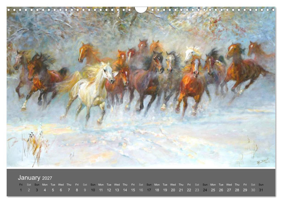Horses in four seasons 2027 (CALVENDO Monthly Calendar 2027)