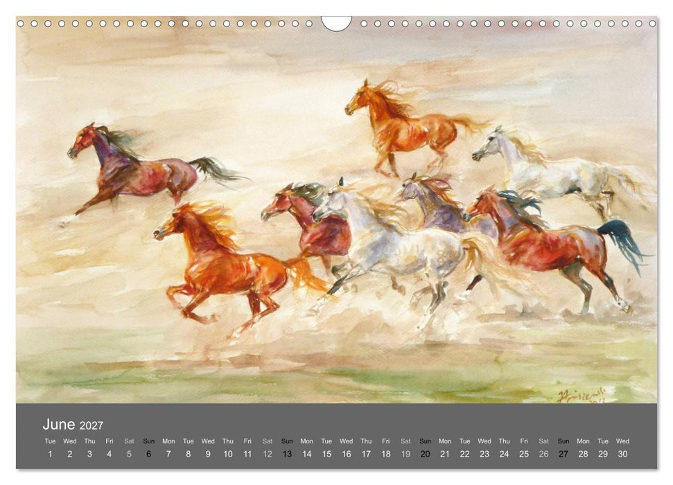Horses in four seasons 2027 (CALVENDO Monthly Calendar 2027)