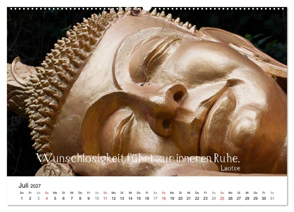 Reisefreu(n)de: Leben in Harmonie - buddhistische Zitate (CALVENDO Premium Wandkalender 2027)