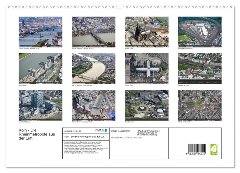 Köln - Die Rheinmetropole aus der Luft (CALVENDO Premium Wandkalender 2027)