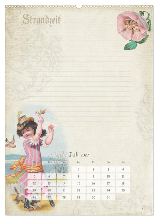 Nostalgie-Jahr, Motive aus alten Poesiealben (CALVENDO Premium Wandkalender 2027)