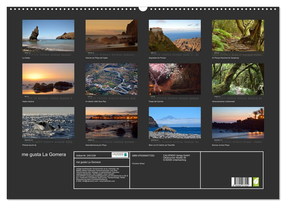 me gusta La Gomera (CALVENDO Wandkalender 2027)