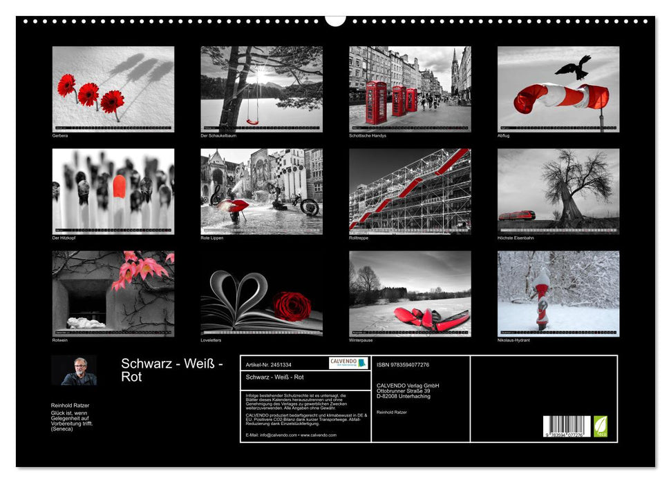Schwarz - Weiß - Rot (CALVENDO Wandkalender 2027)