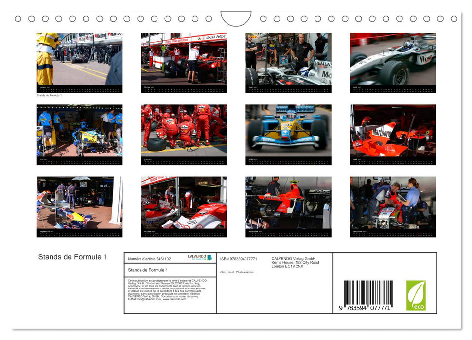 Stands de Formule 1 (CALVENDO Calendrier mensuel 2027)